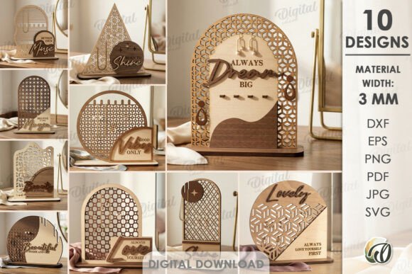 Download 3D Jewelry Display Stands Bundle Laser - Jewelry Collection
